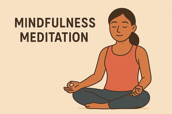 A person practicing mindfulness meditation, focusing on the present moment.